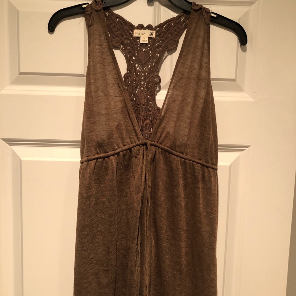 Boho vest with lace detail